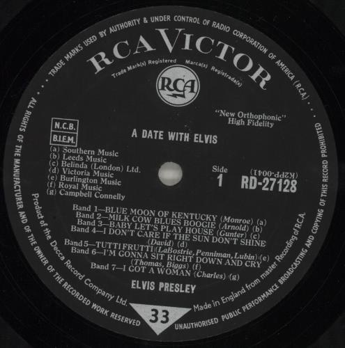 Elvis Presley A Date With Elvis - 2nd UK vinyl LP album (LP